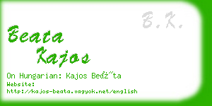 beata kajos business card